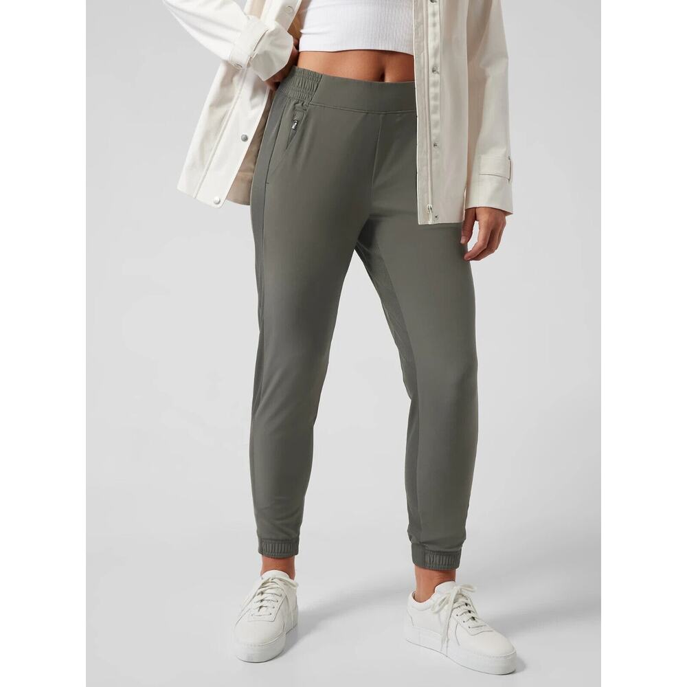 Athleta Brooklyn Legacy Mid Rise Jogger Mountain Olive Green Gray Women's Size 6 - Picture 1 of 8